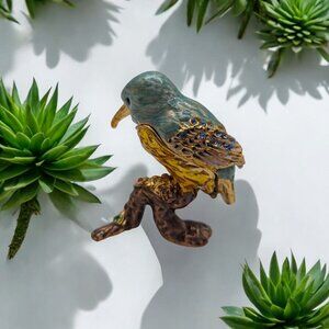 Jeweled Kingfisher Bird Figurine - Detailed Hand-Painted Collectible - 3" Tall